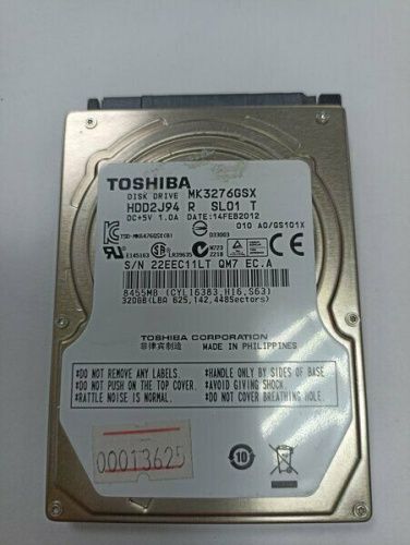 Жесткий диск TOSHIBA MK3276GSX, 320ГБ, HDD, SATA II, 2.5"