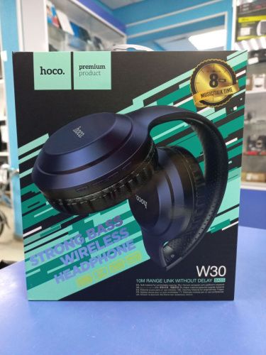 Наушники мониторные беспроводные HOCO W30 Fun move BT wireless headphones Bluetooth (синий)